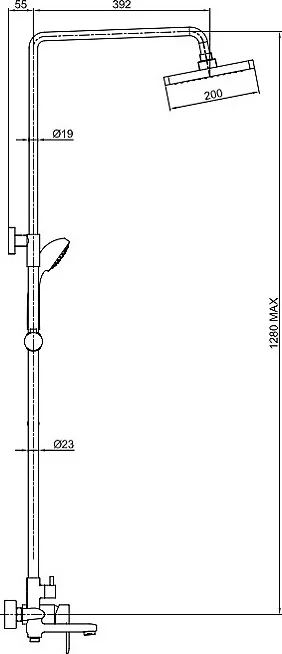 Душевая стойка Bravat Opal F6125183CP-A1-RUS