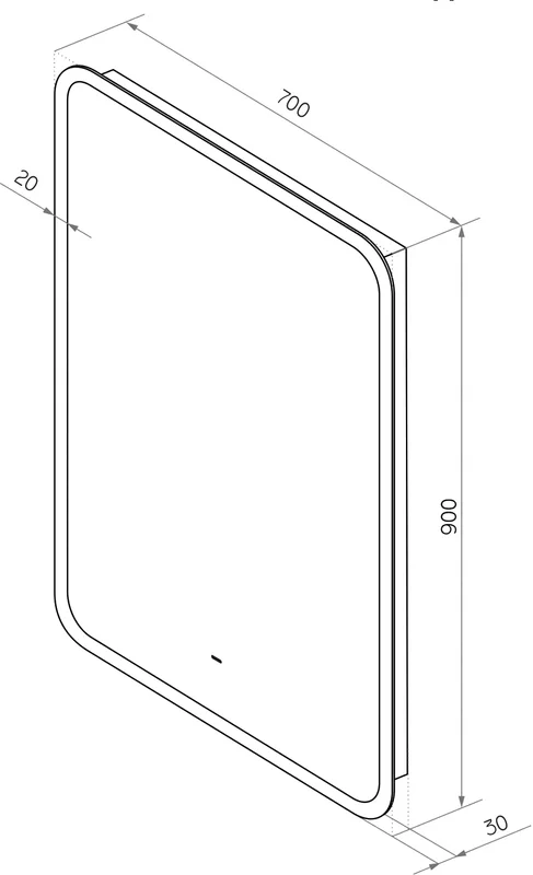 Зеркало Art&Max Messina AM-Mes-700-900-DS-F 70х90 белое, с LED-подсветкой, 6000К