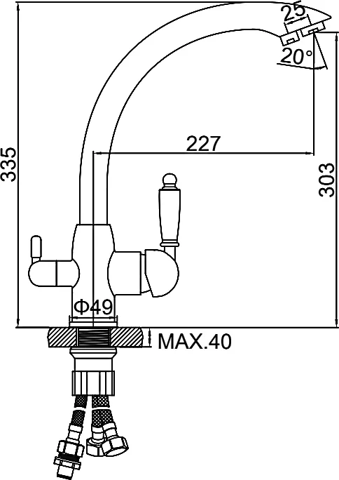 Смеситель для кухни Ledeme L4455C-3 бронза