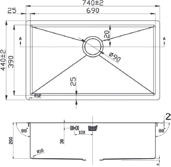 Мойка кухонная Zorg Light ZL R 740440