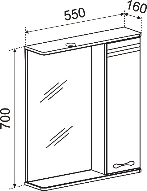 Зеркало Emmy Рио 55 R, с подсветкой