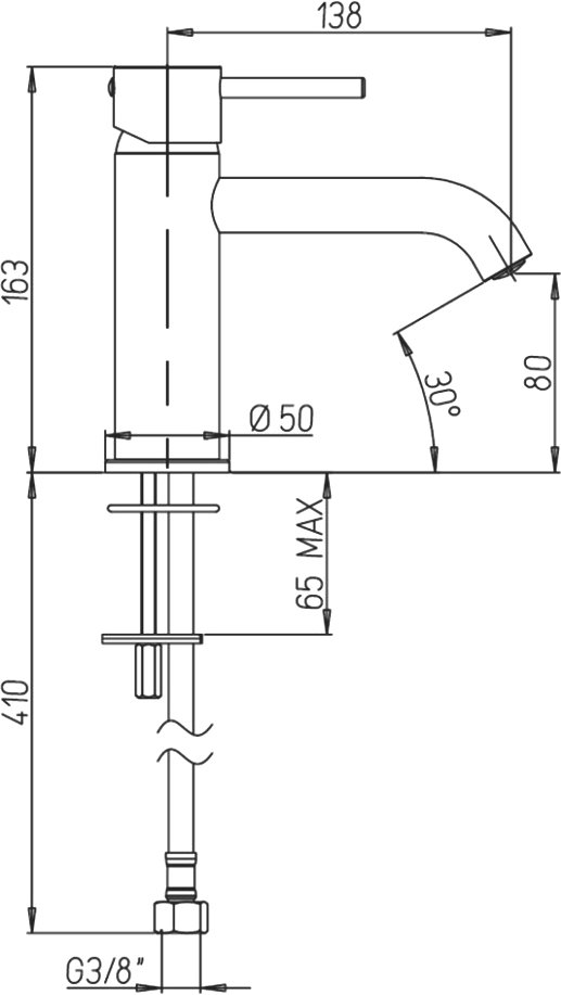 Смеситель для раковины Paini Cox 78PJ205O матовое золото