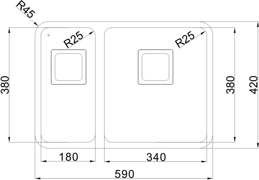 Комплект  Мойка кухонная Oulin OL-0369R + Измельчитель отходов Oulin OL-KDS553 + Адаптер для измельчителя Oulin Адаптер квадратный