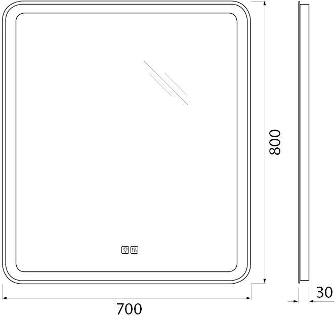 Зеркало BelBagno Marino 70х80 с подсветкой