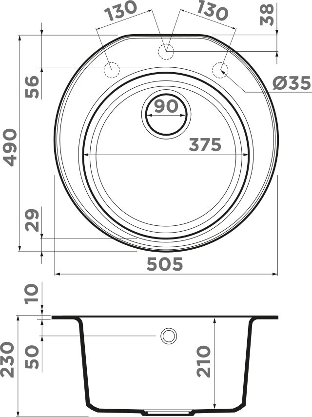 Мойка кухонная Omoikiri Miya 50R-BL чёрная
