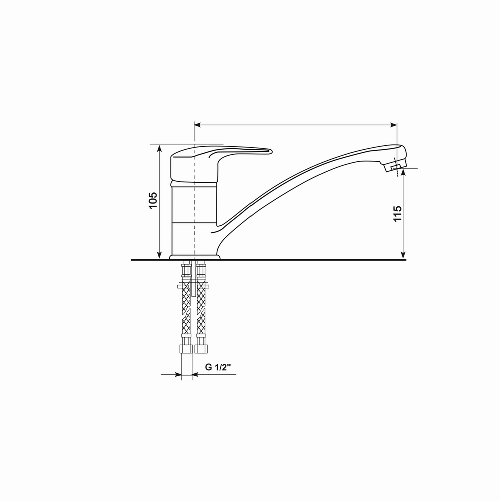 Смеситель для кухни 35к MIXLINE ML-GS03 (328) бежевый