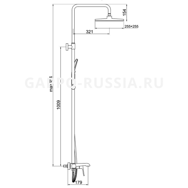 Душевая стойка со смесителем Gappo  G2450