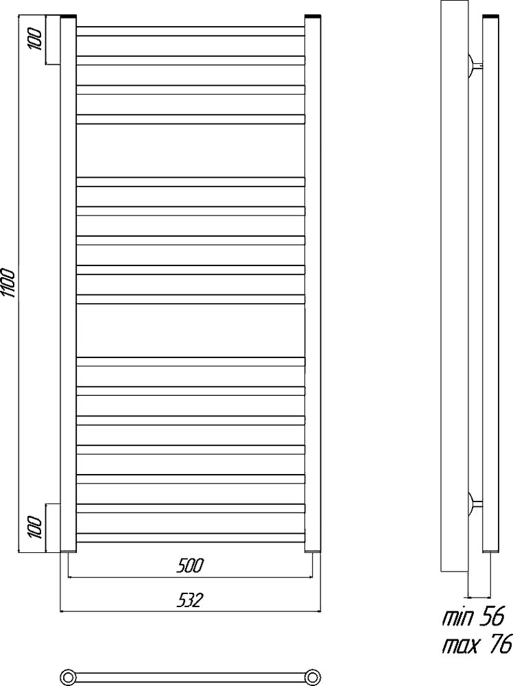 Полотенцесушитель электрический Lemark Ursus П16 50x110, черный