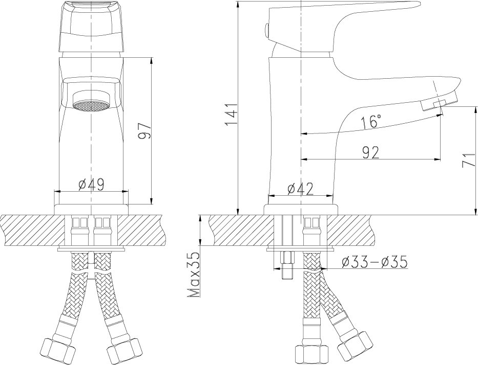 Смеситель для раковины Rossinka RS31 RS31-11