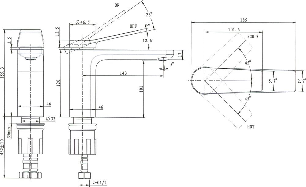 Смеситель для раковины STWORKI HDA5701M