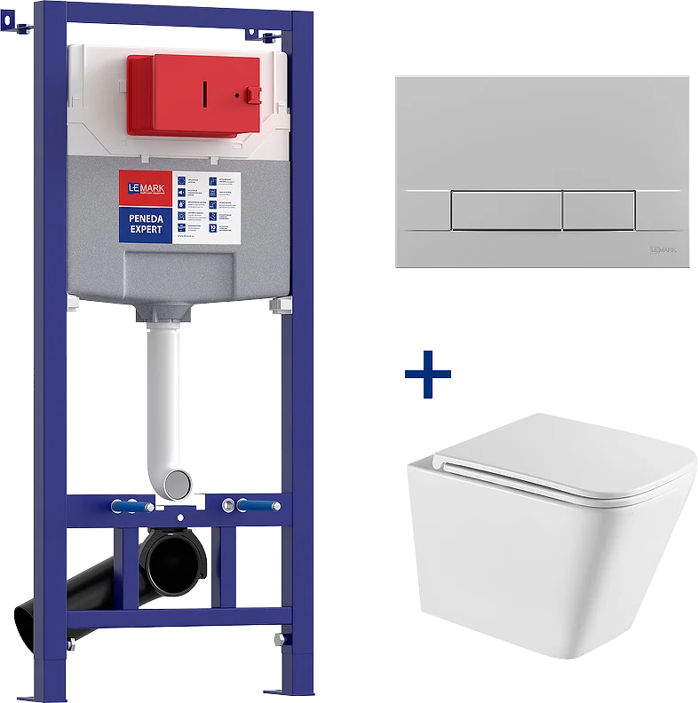 Комплект Lemark Florex 100123425 кнопка матовый хром