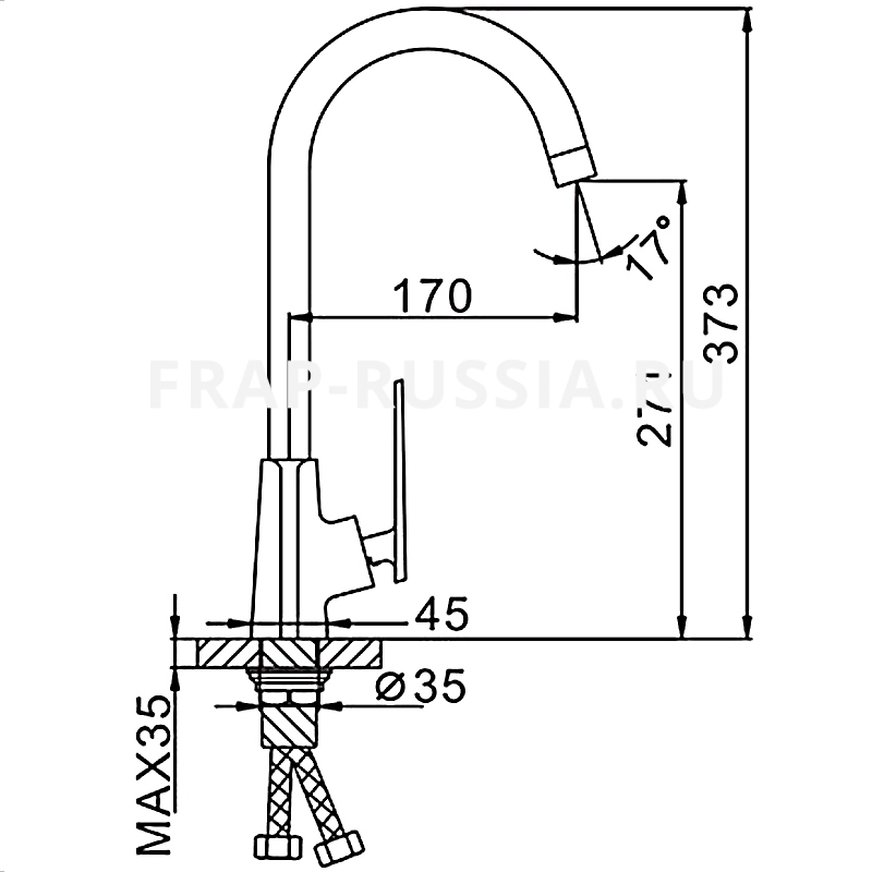 Смеситель для кухни Frap H57 F4057