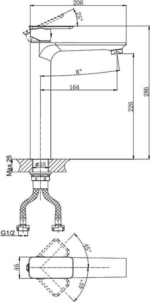 Смеситель для раковины Rush Bruny BR4335-11