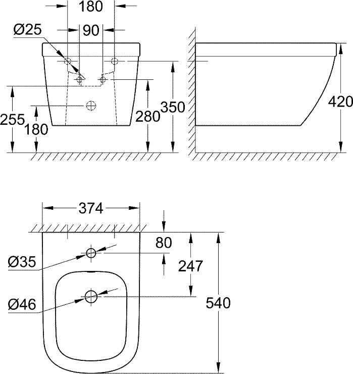 Биде подвесное Grohe Euro Ceramic 3920800H