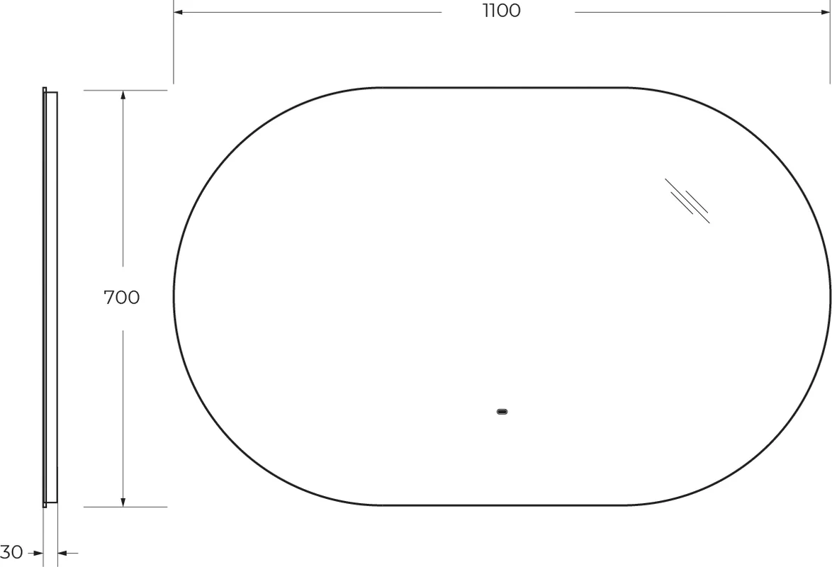 Зеркало Cezares Vague 110х70, с подсветкой