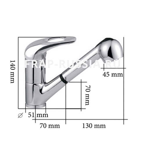Смеситель для кухни с выдвижной лейкой Frap H02 F6002-B