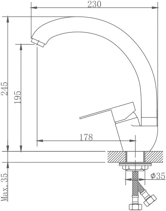 Смеситель для кухни Haiba HB801-2