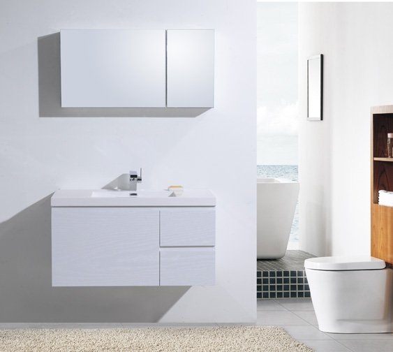 Тумба с раковиной BelBagno Luce 100 bianco lucido