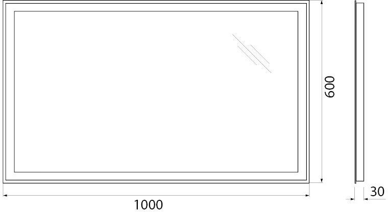 Зеркало BelBagno SPC-GRT-1000-600-LED-BTN