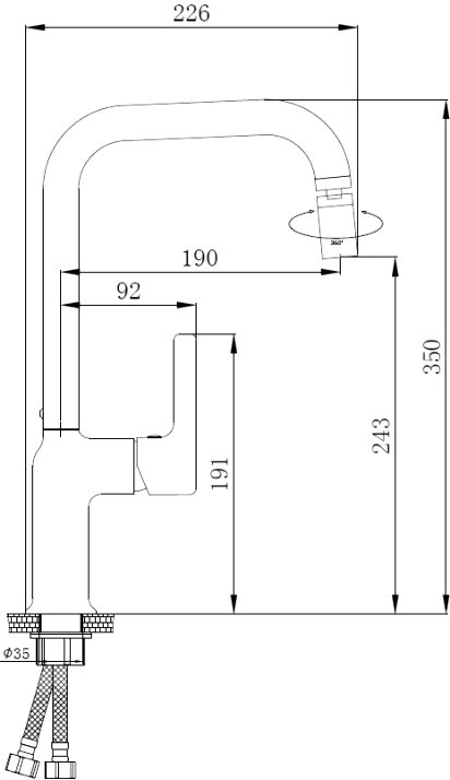 Смеситель для кухни Haiba HB70814-7 черный