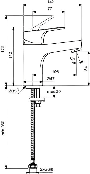 Смеситель для раковины Ideal Standard Сerabase Сerabase BC827AA хром